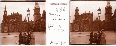 Artemio de Valle Arizpe frente a la Catedral de la Santísima Trinidad en Dresden, Alemania