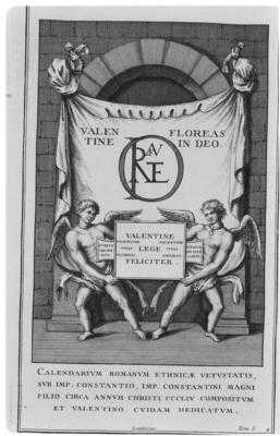 Portada literal del Calendarium Romanum Ethnicae Vetustatis, tom. I, París, 1719.