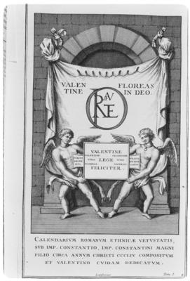 Portada literal del Calendarium Romanum Ethnicae Vetustatis, tom. I 