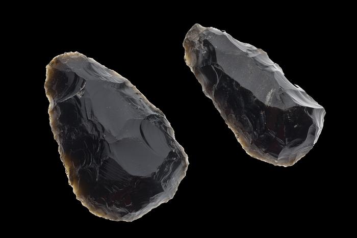 Raspadores de obsidiana verde 