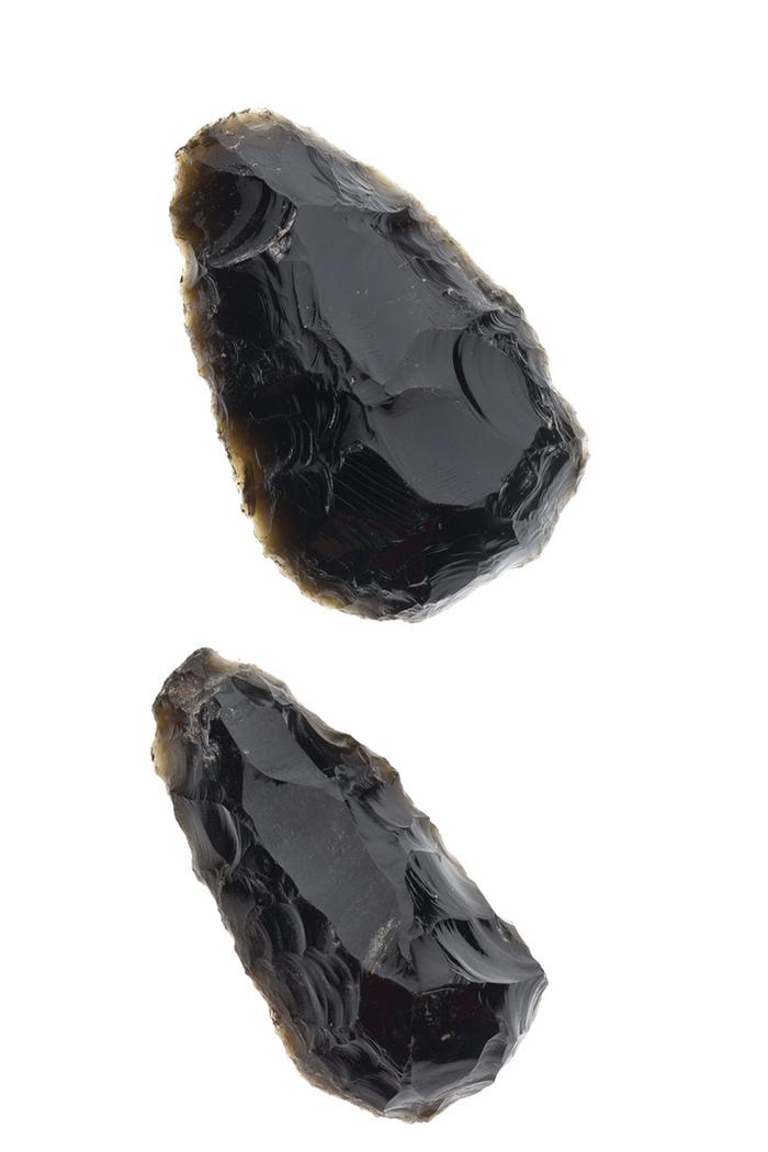 Raspadores de obsidiana verde