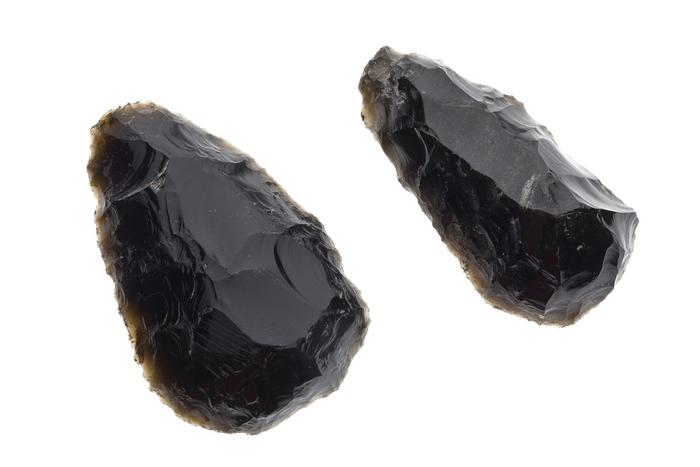 Raspadores de obsidiana verde  