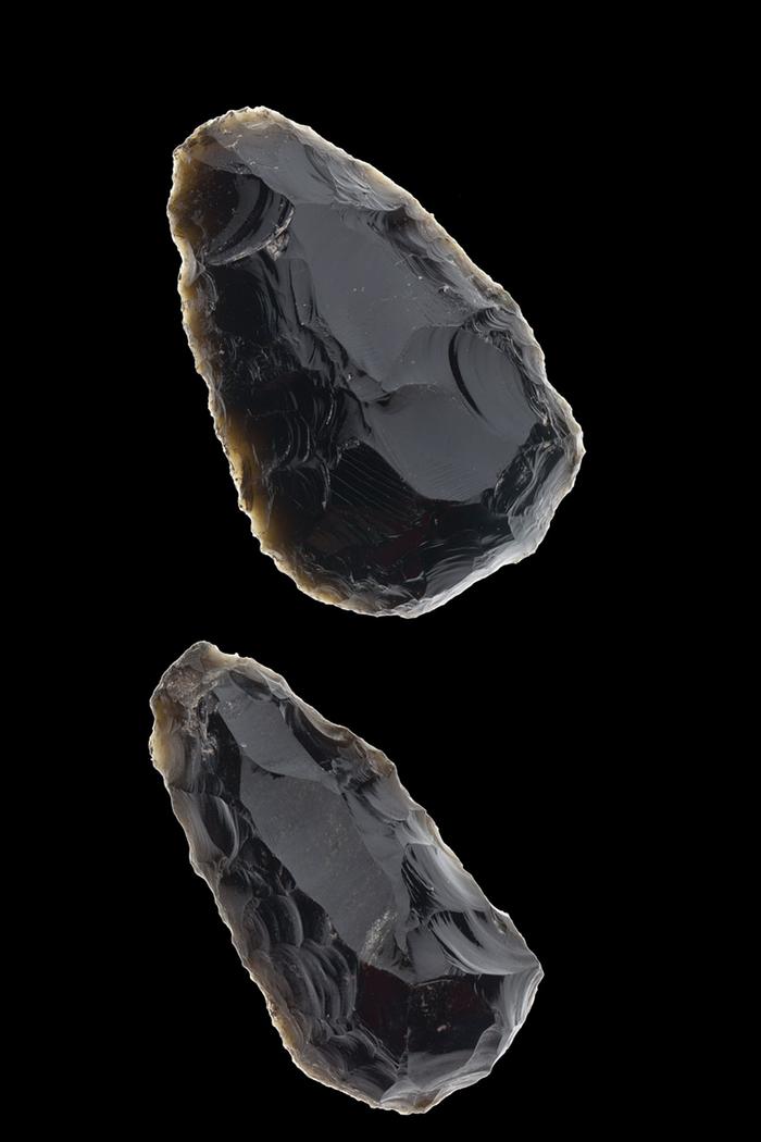 Raspadores de obsidiana verde