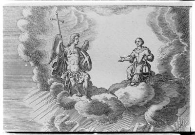 Detalle de la lámina titulada: Basilica Bruxellensis S.S. Michaelis et Gudilae, en el libro de Antoni Sandri, Choregraphia Sacra, tomo 3, 1664.
