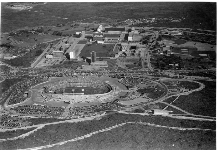 Vista aérea del Campus Central de la Ciudad Universitaria, UNAM