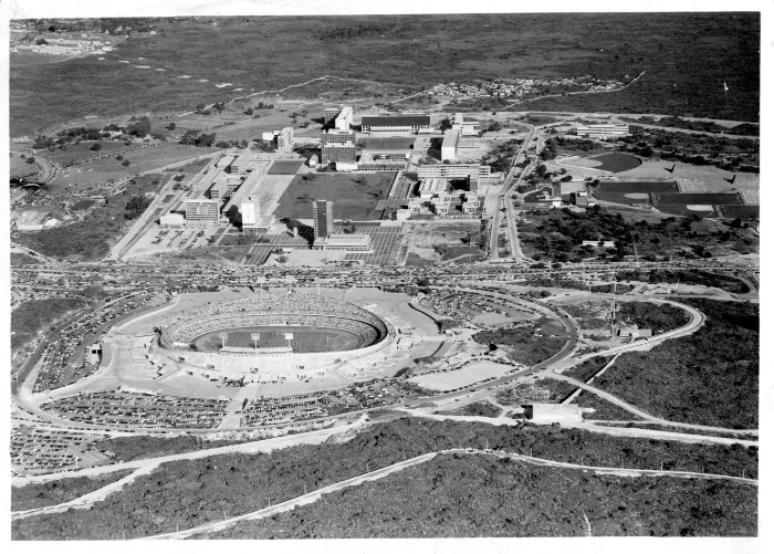 Vista aérea del Campus Central de la Ciudad Universitaria, UNAM